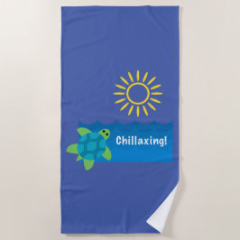 Toalha De Praia Turtle Chillaxing Design - Beach Towel