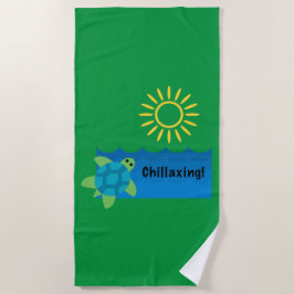 Toalha De Praia Turtle Chillaxing Design - Beach Towel