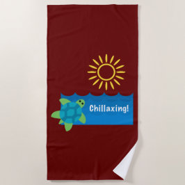 Toalha De Praia Turtle Chillaxing Design - Beach Towel