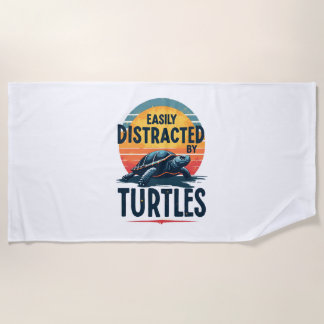 Toalha De Praia Turtle Easily Distracted By Turtles Sea Vintage Ki