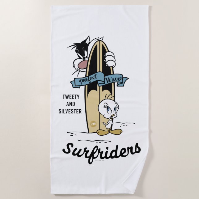 Toalha De Praia TWEETY™ & SYLVESTER™ Surfriders (Frente)