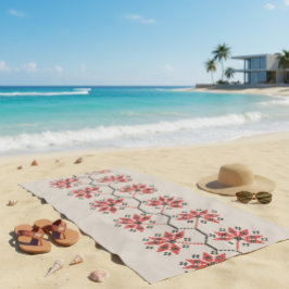 Toalha De Praia Ukrainian Embroidery Floral Folk Art 