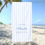 Toalha De Praia Último brinde na costa | A Noiva<br><div class="desc">Este design apresenta texto negrito de tendência e visões costeiras da praia</div>