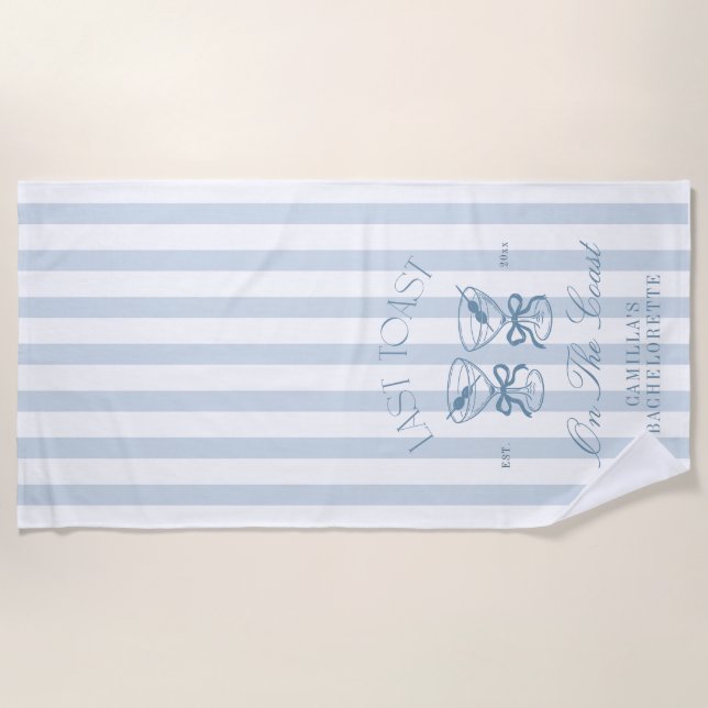 Toalha De Praia Último Brinde na Costa Beach Bachelorette  (Frente)