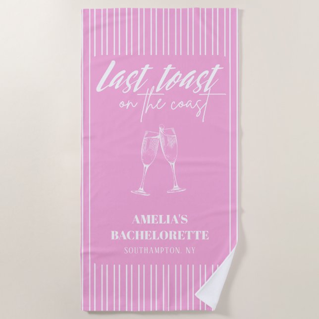Toalha De Praia Último brinde na costa Festa de despedida de solte (Frente)