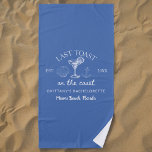 Toalha De Praia Último Brinde Na Festa de solteira Da Praia Costei<br><div class="desc">Celebre em estilo com o último brinde na praia da Bachelorette Party Beach Towel. Perfeito para as festas de solteiros de praia, esta toalha apresenta um design vibrante para a praia e um slogan lúdico. Produzido a partir de tecido macio e absorvente, garante conforto e secagem rápida após um nado....</div>