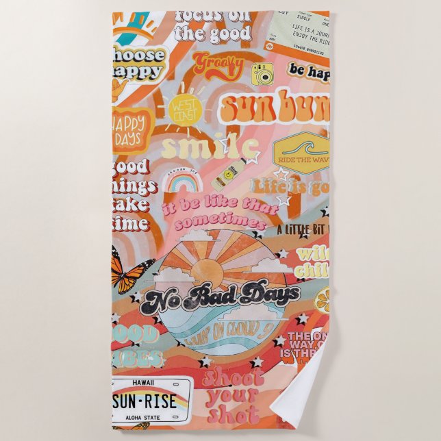 Toalha De Praia Um pouco de felicidade (Frente)