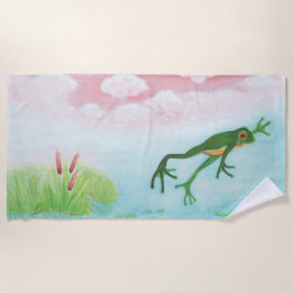 Toalha De Praia Um Sapo Passa Para A Ilustração Do Pond