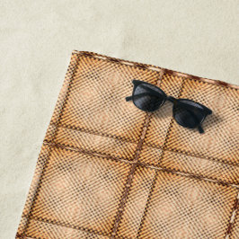 Toalha De Praia Um tartano de xadrez irregulares acastanhado