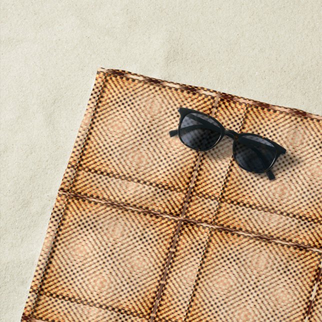 Toalha De Praia Um tartano de xadrez irregulares acastanhado (In Situ)