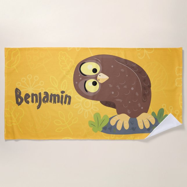 Toalha De Praia Uma ilustração curiosa e engraçada de desenho anim (Frente)