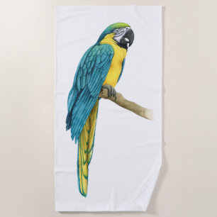 Toalha De Praia Uma Macaw Teal
