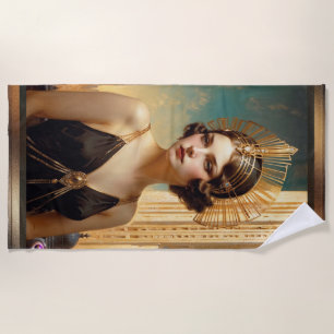 Toalha De Praia Uma visão da arte Deco Elegance AI Art de Xzendor7