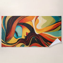 Toalha De Praia Un beau portrait abstrait