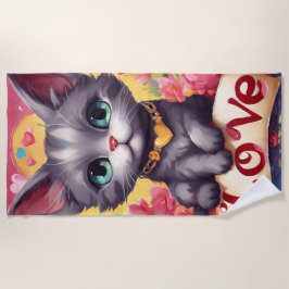 Toalha De Praia Un chat amoureux