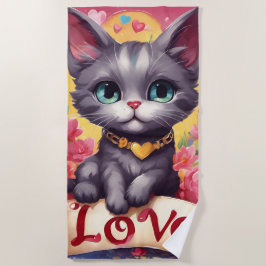 Toalha De Praia Un chat amoureux