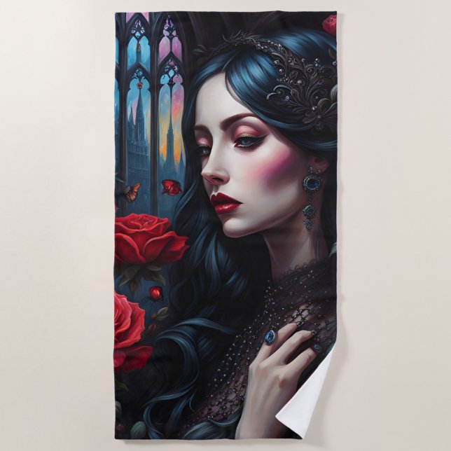 Toalha De Praia Une gothique pensive (Frente)