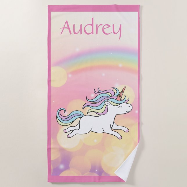 Toalha De Praia Unicorn Personal Beach Towel (Frente)
