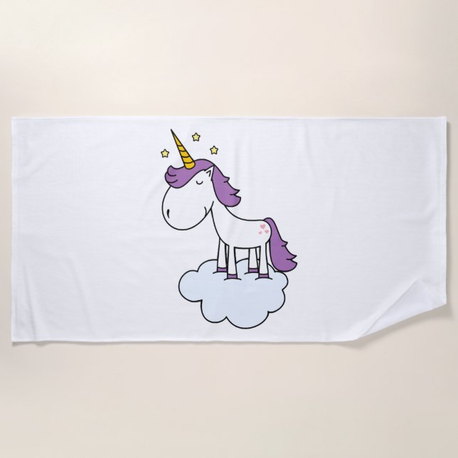 Toalha De Praia unicórnio Adorável (Frente)