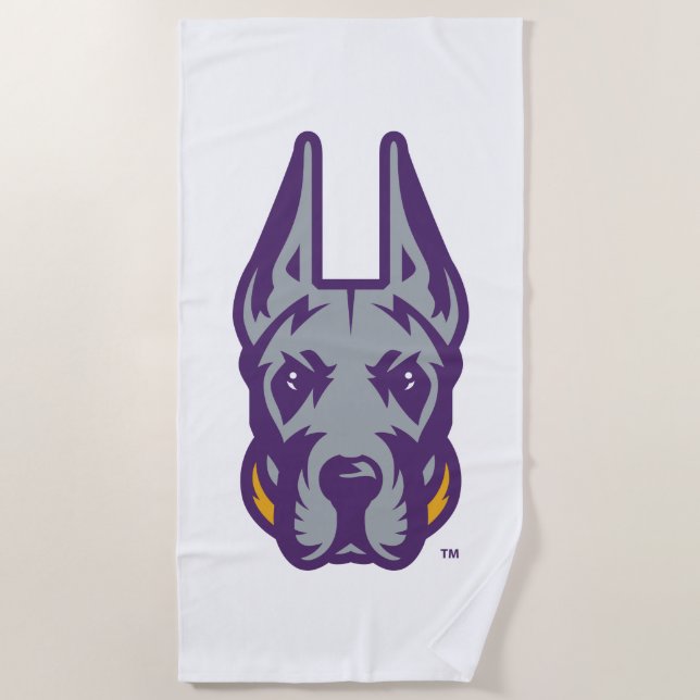 Toalha De Praia Universidade de Albany Great Dane Mascot Head (Frente)