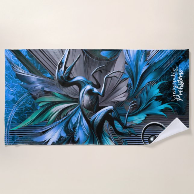 Toalha De Praia Unstoppable Raptor – Fuel Strength, Rule the Wild (Frente)