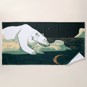 Toalha De Praia Urso Polar e Lua
