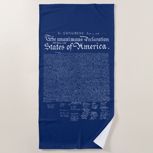 Toalha De Praia US Declaration of Independence (Frente)