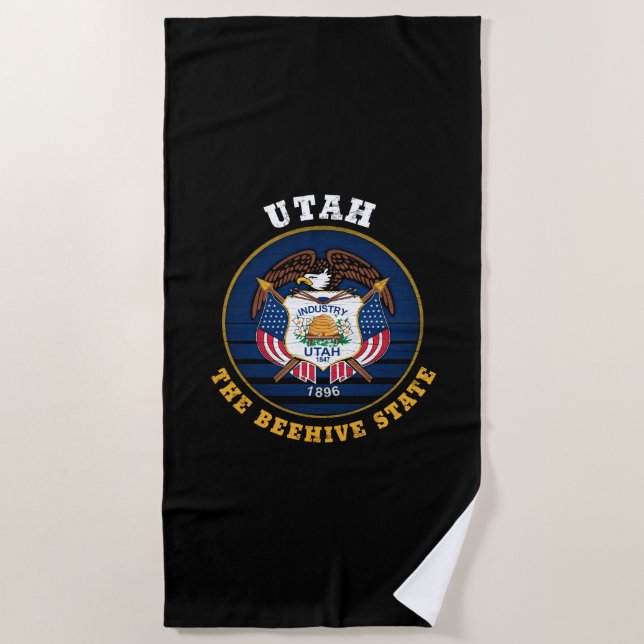 TOALHA DE PRAIA UTAH BEEHIVE STATE FLAG (Frente)