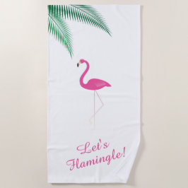Toalha De Praia Vamos Flamingle Flamingo Beach Towel