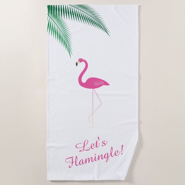 Toalha De Praia Vamos Flamingle Flamingo Beach Towel (Frente)
