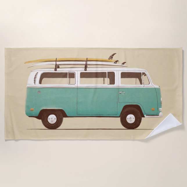 Toalha De Praia Van azul | Florent Bodart (Frente)