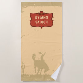 Toalha De Praia Vaqueiro Ocidental Monograma Nome Russo Salão