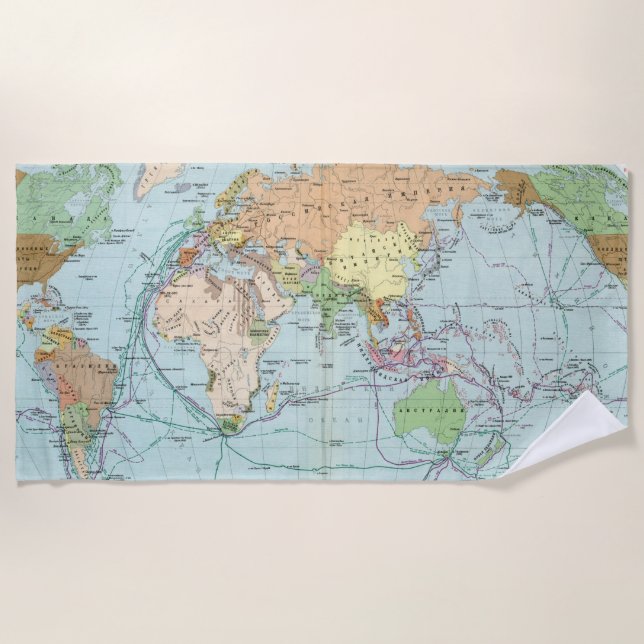 Toalha De Praia Vazhneishie Inostrannye Krugosvetnye Zkspeditsii (Frente)