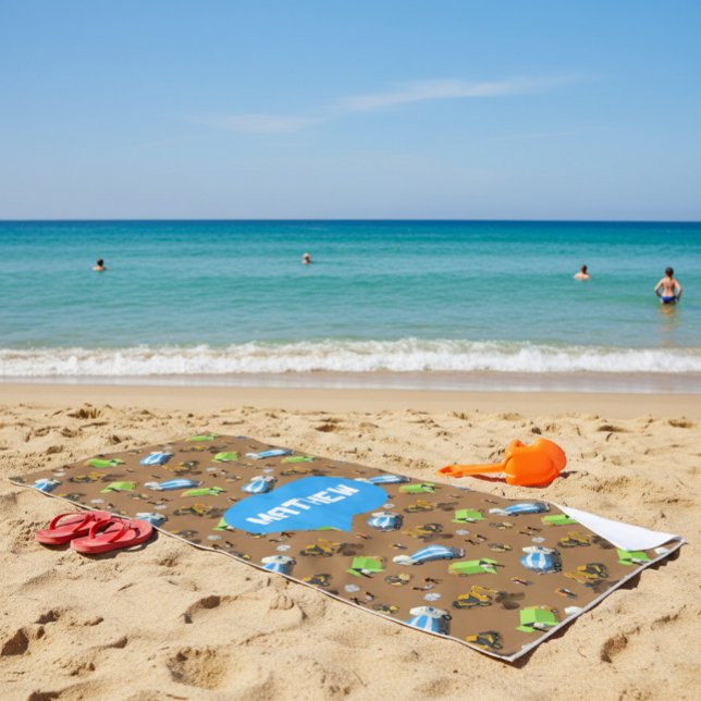 Toalha De Praia Veículos de Construção Personalizados para Criança (Criador carregado)