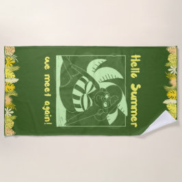 Toalha De Praia Verão tropical divertido