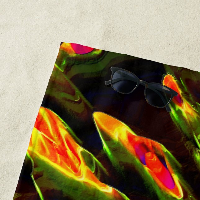 Toalha De Praia Verde esvaziado de fogo (In Situ)