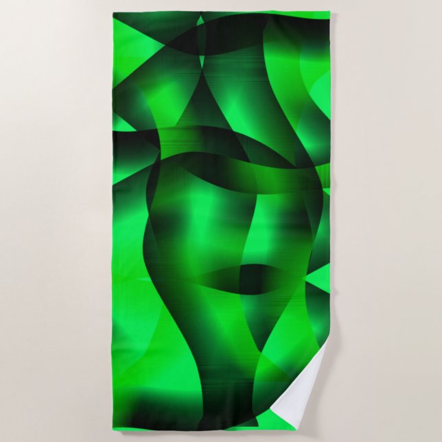 Toalha De Praia Verde limão e coalhada negra, com sombra? (Frente)