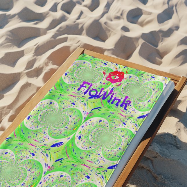 Toalha De Praia Verde Trippy Funky (Criador carregado)