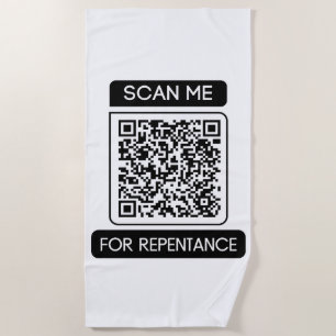 Toalha De Praia Verifique-me para obter o código QR de arrependime