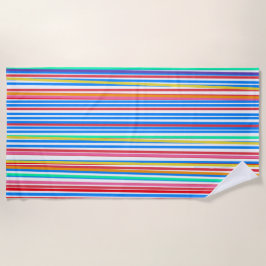 Toalha De Praia Vermelhidão Azul Amarelo