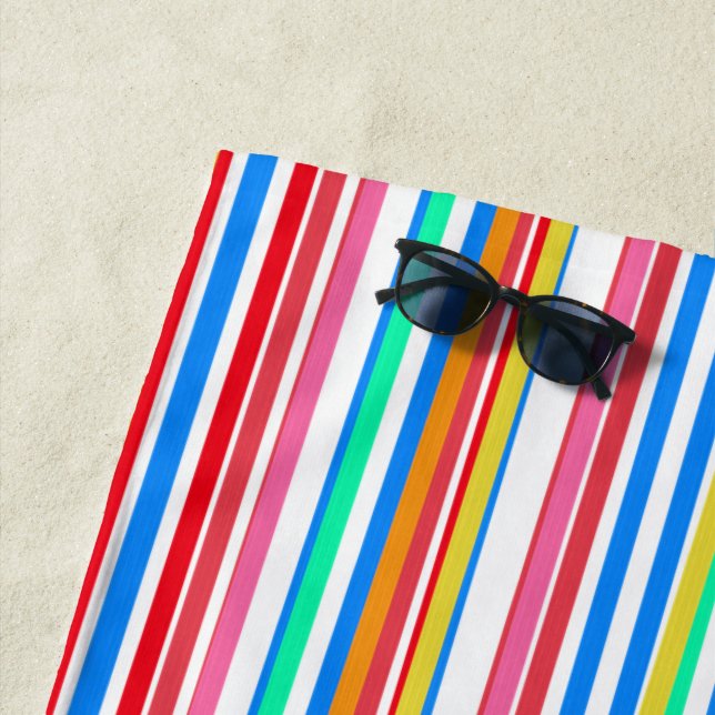 Toalha De Praia Vermelhidão Azul Amarelo (In Situ)