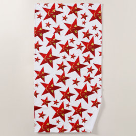 Toalha De Praia vermelho, rindo, feliz, estrelas, arco-íris, cores