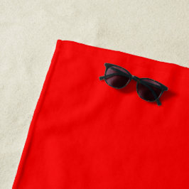 Toalha De Praia Vermelho Simples Cor Sólida Personalize