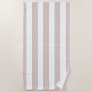 Toalha De Praia Vertical Stripes Beige E White Stripes