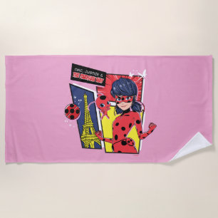 Toalha De Praia Via Parisiense de Ladybug em Quadrinhos Miraculoso