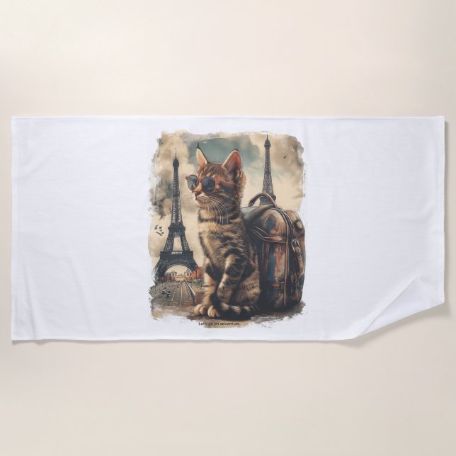 Toalha De Praia Viagem Buddy Cat (Frente)