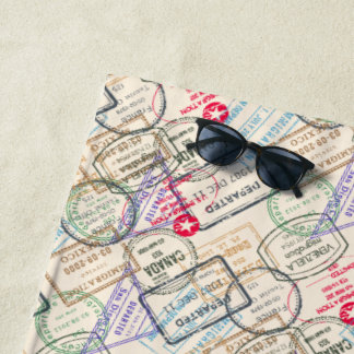 Toalha De Praia Viagem do Passport Stamps