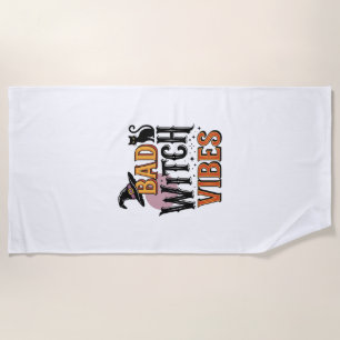 Toalha De Praia Vibrações de Bruxa Má Vintage Design de Camisa de 