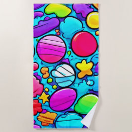 Toalha De Praia Vibrant Abstrato Candyland