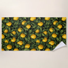 Toalha De Praia Vibrant Lemon Citrus Tree Pattern